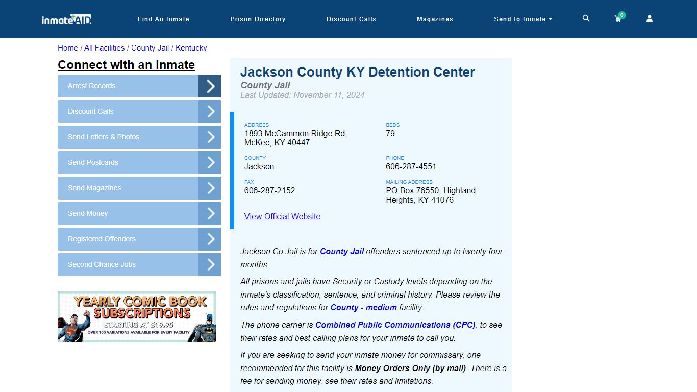 Jackson County KY Jail - Inmate Locator